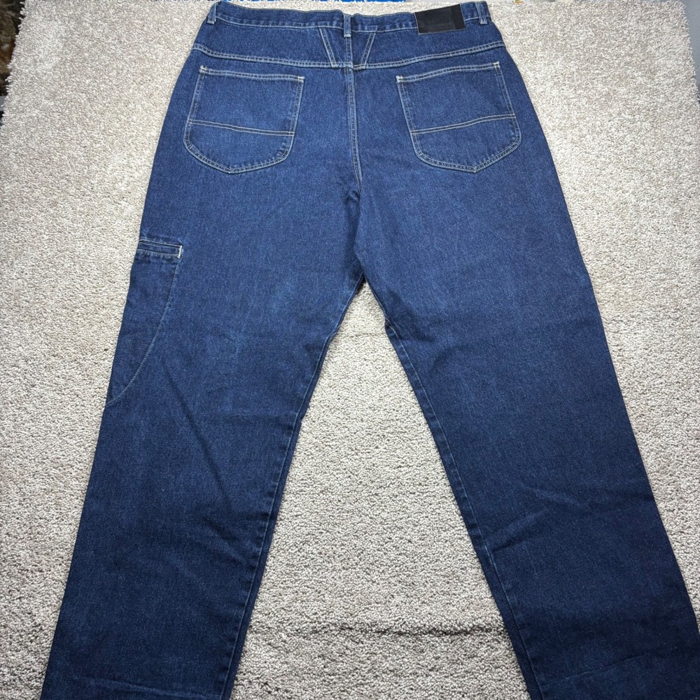 Marithe Francois Girbaud Mens 42x35 Dark Wash Carpenter Jeans Baggy Denim Blue